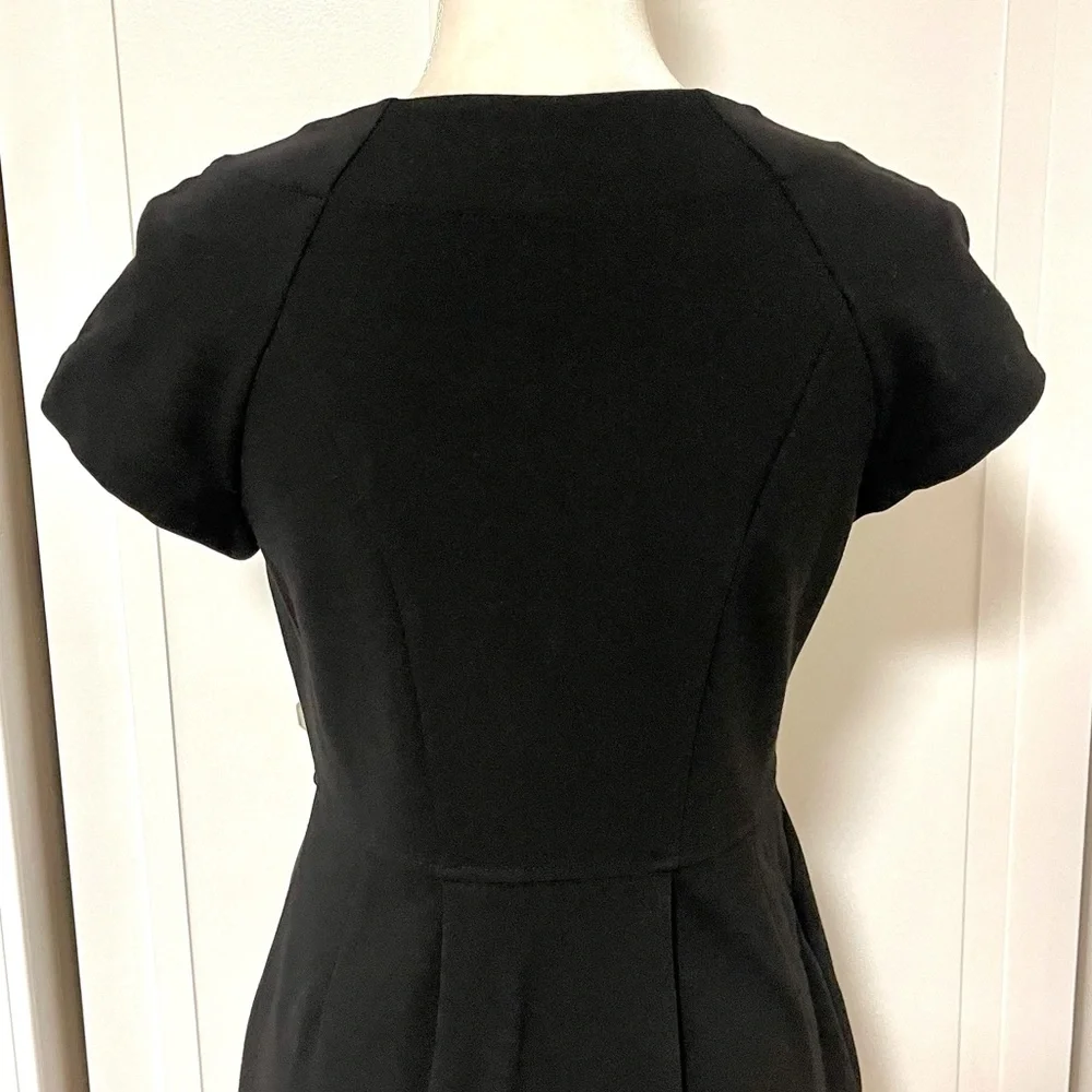 DIANE VON FURSTENBERG Charo Dress Military Black Gold Buttons Short Sleeves 8 - Picture 10 of 13
